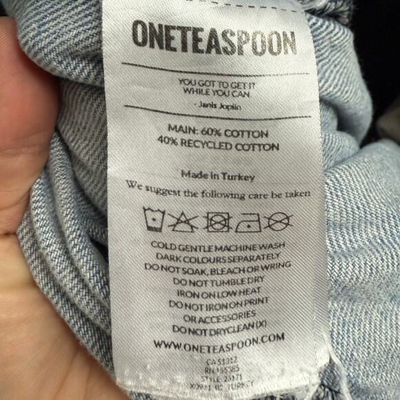 One Teaspoon Womens Smiths Low Waist Wide Leg Denim Jeans Slouchy Multi Pocket - Picture 12 of 14